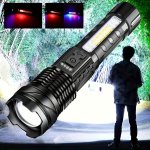 1PC Super Powerful Rechargeable Torch Flood Light For Outdoor Camping Fishing Hunting Climbing Adventure Emergency Night Biking