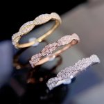 Eternity Ring Interweave Design Paved Shiny Zirconia Ring For Women Engagement Wedding Fine Jewelry Three Colors To Choose