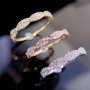 Eternity Ring Interweave Design Paved Shiny Zirconia Ring For Women Engagement Wedding Fine Jewelry Three Colors To Choose