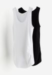 Mama 2-PACK Cotton Vest Tops - White & Black