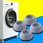 4PCS Universal Anti-vibration Furniture Cups For Home Appliances Plastic Material With Metal Finish Type Multi-purpose Washer Dr