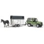 Bruder 1:16 Land Rover Defender Station Wagon with Trailer & Horse