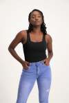 Thandi Square Neck Bodysuit - Black - M