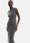 Boat-neck Jersey Dress - Dark Grey
