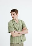 Regular Fit Textured-knit Resort Shirt - Khaki Green