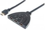Manhattan 3-PORT HDMI Switch HDMI 1.3 3-PORT Integrated Cable Retail Box Limited Lifetime Year Warranty