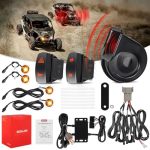 Benlari Utv Atv Turn Signal Kit - Upgraded Switchable Amber white LED Light Brighter Smoked Prism Lamp Shell & Louder 110DB Horn