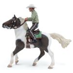 Papo - Realistic Western Horse And Its Rider Figure - Ages 3+ - Equestrian World Collection - Creative Play Western Riding - Gif