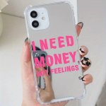 Letters Pattern Liquid Silicone Mobile Phone Case Full-body Protection Shockproof Protective Tpu Soft Rubber Case Color: Transpa