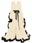 Molisa Womens Sexy Feather Bridal Robe Long Wedding Scarf Illusion Bathrobe Sleepwear Lingerie Robe Nightgown Champagne+black XX