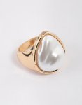 Goldair Gold Irregular Pearl Ring - M l