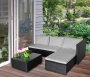 Livorno Corner Patio Set - Black With L. Grey Cushions