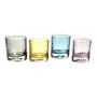 4-PIECE Colourful Glass Candle Holder Set XF029