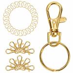 Coolrunner 50 Pcs Gold Lobster Claw Clasp Keychain Includes 25PCS Swivel Clasps Lanyard Snap Hook Lobster Claw Clasp And 25PCS K