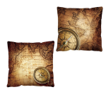 Throw Cushion Pillow Cover Set Of 2 -watch And Map