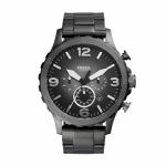 Fossil Nate Smoke Round Stainless Steel Men's Watch JR1437