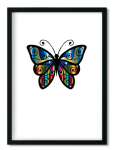 Decor Print Beautiful Butterfly - White Framed A4