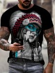 Men's Stylish Cool Girl Pattern Shirt Casual Breathable Crew Neck Short Sleeve Tee Top For City Walk Street Hanging Outdoor Acti