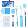 Unisex Adult Soft Nylon Bristle Manual Toothbrush Set With Compact Head & Replacement Brush Head - Unscented Oral Care Kit For Orthodontic Braces Interdental