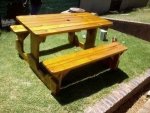 6-SEATER In Light Oak Picnic Bench