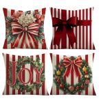 4-PIECE Holiday Christmas Pillow Covers