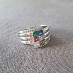 NJ504-CRI103846 Sterling Silver Personalized Names & Birthstones Ring