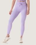 Ribbed Statement Scrunch-bum LEGGINGS - Lilac - Large