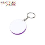 Sublimation Round Polymer Keyring – Purple 49MM
