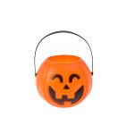 Halloween Pumpkin Bucket - Orange With Black Handle