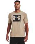 Men's Ua Abc Camo Boxed Logo Short Sleeve - Sahara LG