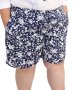Ladies Printed Rayon Shorts - 60 / Navy/wht