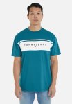 Tommy Hilfiger Tjm Reg Linear Cut & Sew Tee - Timeless Teal