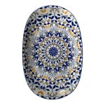 Indigo Filigree Ceramic Oval Plate 23X15CM