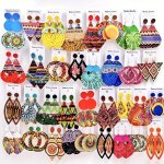 5 10 Pairs pack Wooden Material Women's Ethnic Style Fashionable Hoop Earrings Mixed Style Random Various Bohemian Style Women's