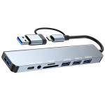 8-IN-1 Type-c Hub With Multi USB Ports And Memory Card Reader