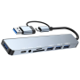 8-IN-1 Type-c Hub With Multi USB Ports And Memory Card Reader