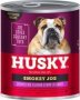 Husky Smokey Joe - Meaty Strips In Gravy Smokey Rib Flavour Tinned Dog Food 775G