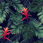 Shadow Jungle Flower Wallpaper