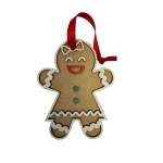 Gingerbread Wooden Girl - With Icing 12X9CM