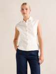 Nova Ruched Collared Top - 18 Porcelain