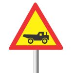 Construction Vehicle Crossing Road Sign TW344