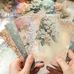 100PCS Vintage Floral Scrapbook Paper Set - Non-adhesive Matte Finish For Bullet Journals Planners & Diy Crafts