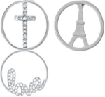 FLD4 - Alloy Cross Eiffel Tower Or Love Round Plate For Inside Floating Locket - FLD4 Round Cross Plate