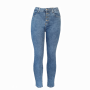 Ladies Blue Fitted Button Down Skinny Jeans