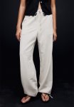 Linen-blend Pull-on Trousers - Light Beige