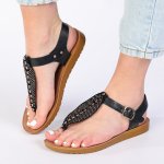 Pierre Cardin Ariella Thong Sandal - Black - 8
