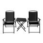 3-PIECE Camping Chair And Table Set Folding Chairs With Cupholder Table