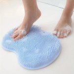 1PC Multi-functional Shower Scrubber - Back & Foot Massage Pad Non-slip Bath Mat With Suction Cups For Easy Cleaning