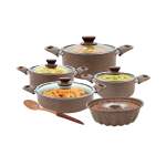 10 Piece Turkish Granite Pot Set Brown