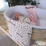 Wrap Set Swaddle Set Beige Black Dotted Rainbow Pink